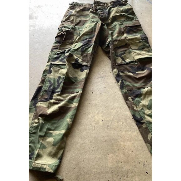 Vintage USA Camo Military Army Multi Pocket Pants Men's Woodland Waist Sz 31-35 - Picture 10 of 14